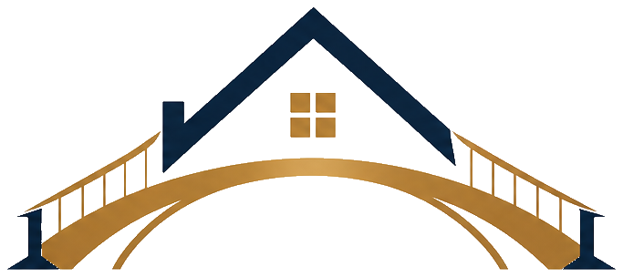 Mortgage Consult and Connect bridge and house logo